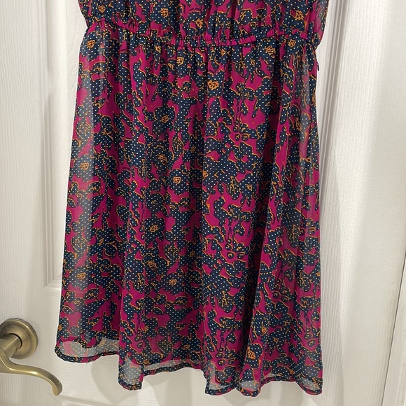 Navy Patterned vintage style dress by I love H81 size Small - Picture 4 of 10